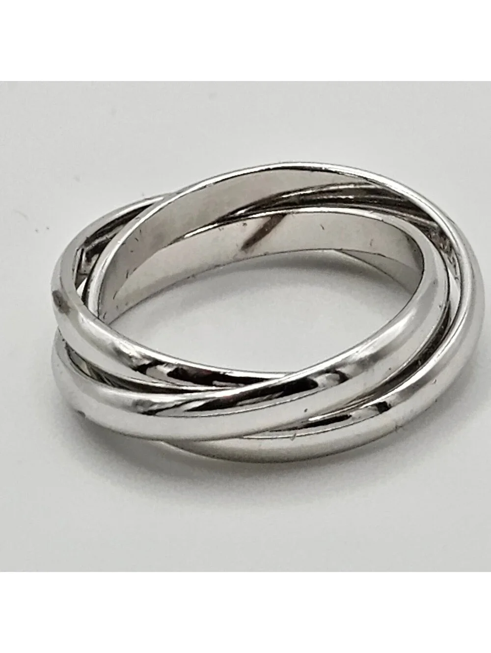 925 Sterling Silver Triple Wave Crossover Ring Modernist Statement 7.5